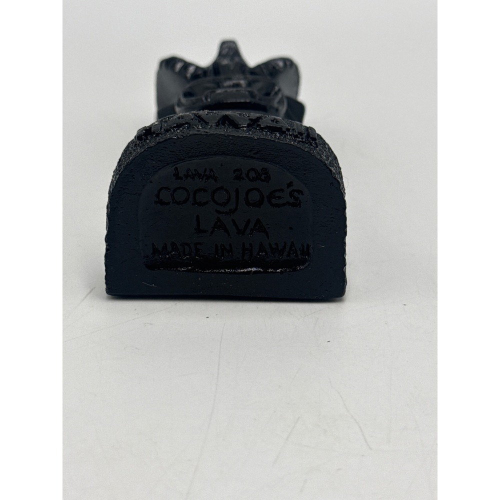 Coco Joes Hawaii God of Happiness Tiki Figurine No 208 Black Lava Hauoli‎ Idol - Picture 5 of 7